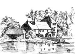 greeting card of Old Place, Pulborough village
